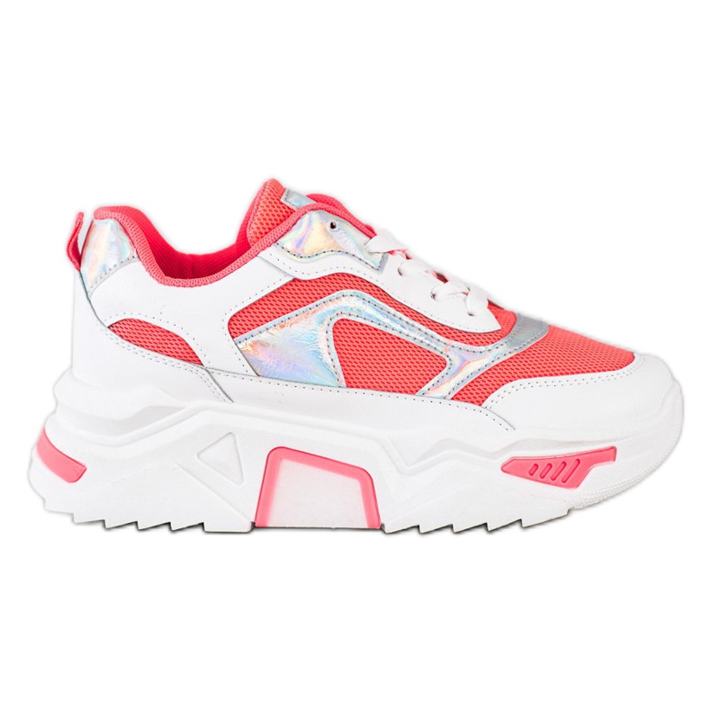 SHELOVET Adidași pe platformă cu plasă alb roșu