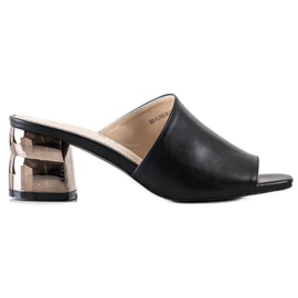 Goodin Papuci cu toc decorativ negru