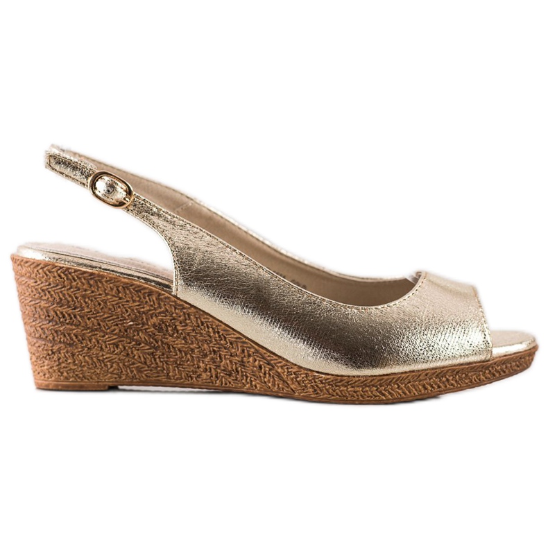 Goodin Sandale cu toc casual de aur