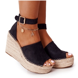 MSMG Sandale neagră Makenna cu panglică negru MSMG Sandale neagră Makenna cu panglică negru