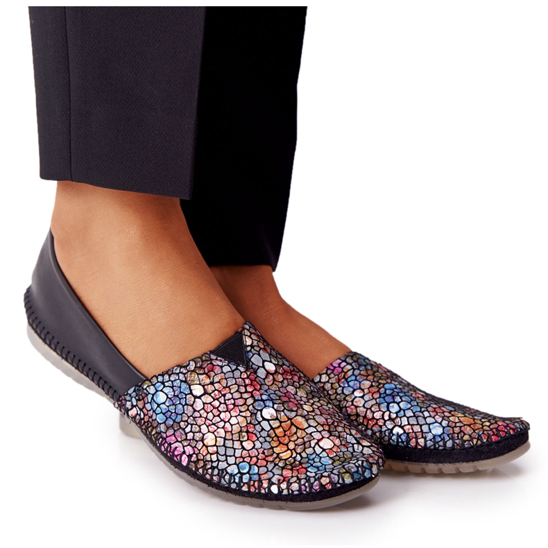Dame din piele Maciejka 01930-87 Balerini negri negru multicolor Dame din piele Maciejka 01930-87 Balerini negri negru multicolor