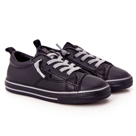 Adidași copii din piele ecologică Big Star HH374038 negri negru Adidași copii din piele ecologică Big Star HH374038 negri negru