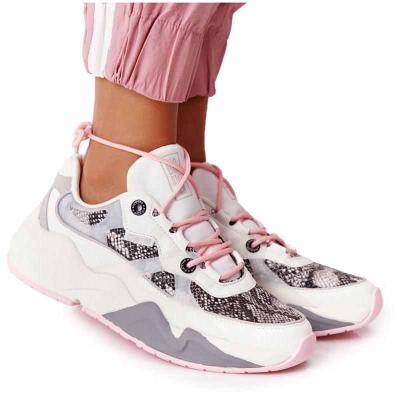 Încălțăminte sport pentru femei Foam de memorie Big Star HH274326 Alb roz multicolor