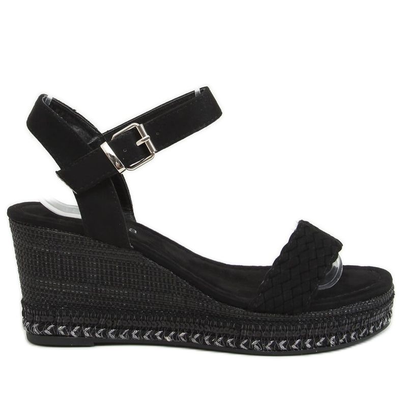 Sandale negre LL-31 negre cu pană negru