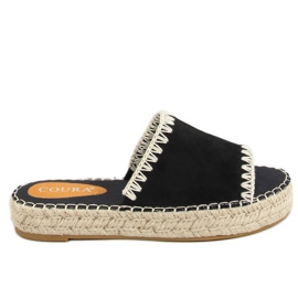 Espadrile dama negre negre 6095 Negre bej negru