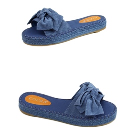 Papuci albastru cu espadrilă cu arc 266 Albastru Papuci albastru cu espadrilă cu arc 266 Albastru