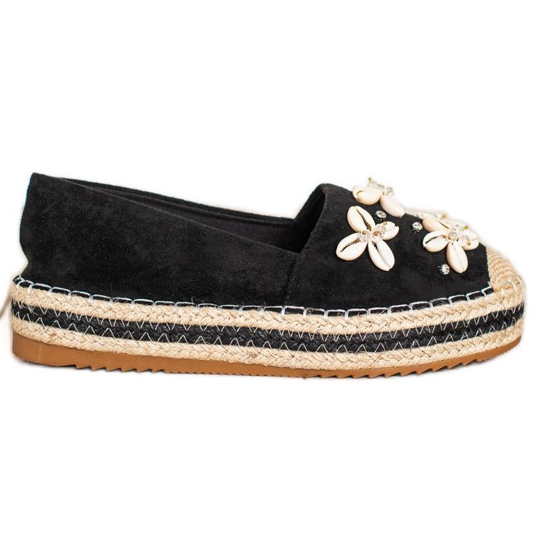 Seastar Espadrile Cu Cochilii negru