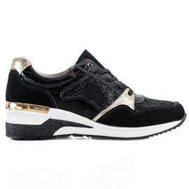 Goodin Adidași din piele legată negru multicolor Goodin Adidași din piele legată negru multicolor