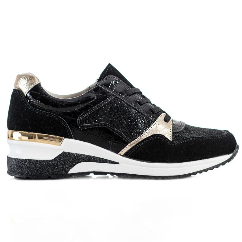 Goodin Adidași din piele legată negru multicolor