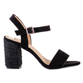 Sandale cu toc împletit VINCEZA negru Sandale cu toc împletit VINCEZA negru