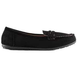 Super Me Mocasini din piele de căprioară neagră negru Super Me Mocasini din piele de căprioară neagră negru