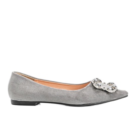 Balerini gri decorate cu pietre lucioase