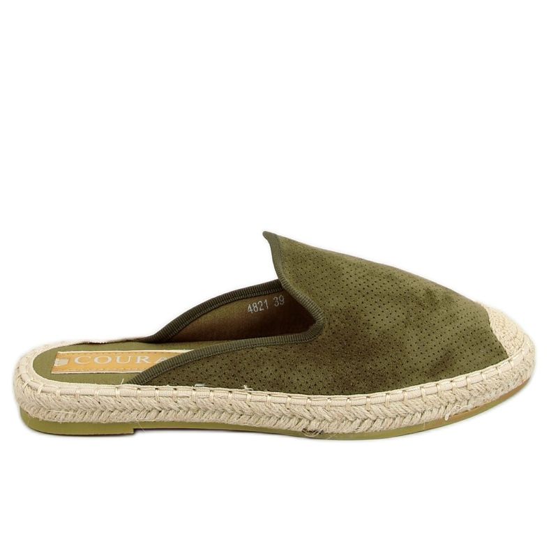 Papuci de dama verde 4821 Espadrile verzi
