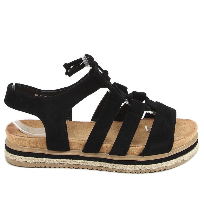 Sandale espadrile negre W86 negre negru