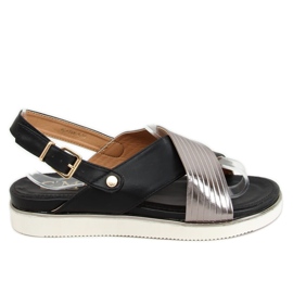 Sandale negre pentru femei MJF745-9 Negre negru argint