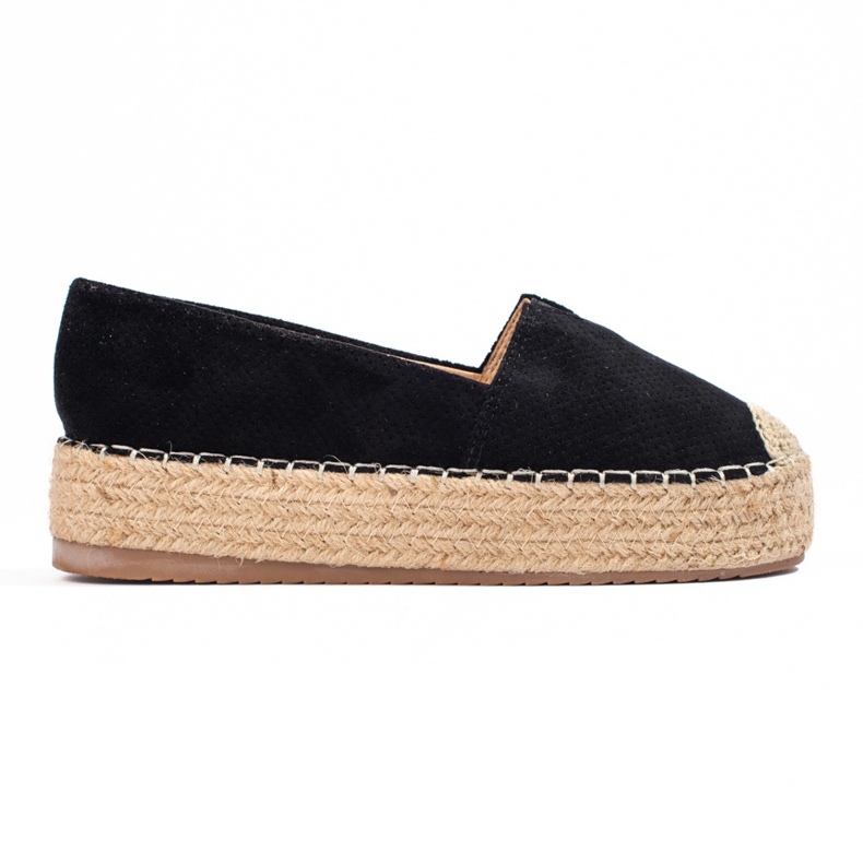 SHELOVET Espadrile pe platformă negru