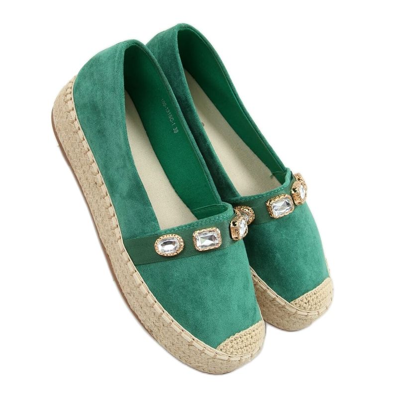 Espadrile cu pietre verde 100-131-SC-1 Verde Espadrile cu pietre verde 100-131-SC-1 Verde