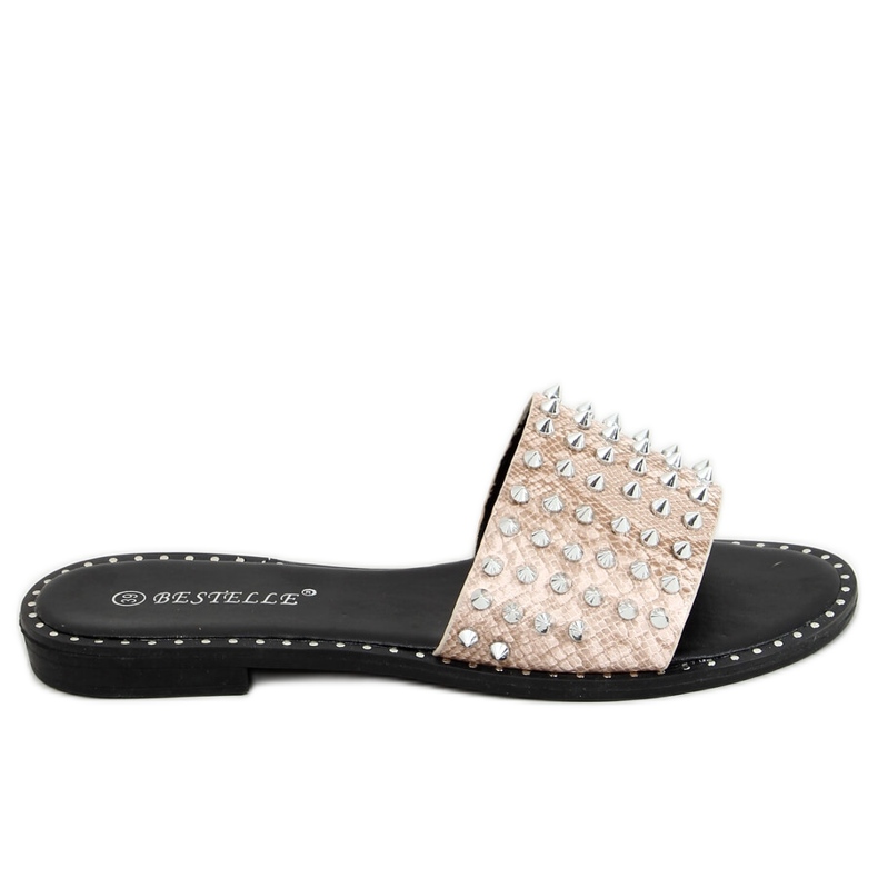 Papuci bej cu știfturi N101 Bej