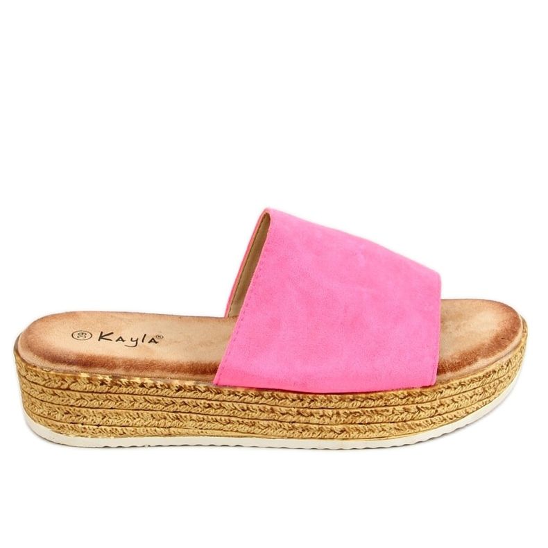 Papuci fucsia pentru femei 38846 Fluorescent Peach multicolor roz Papuci fucsia pentru femei 38846 Fluorescent Peach multicolor roz