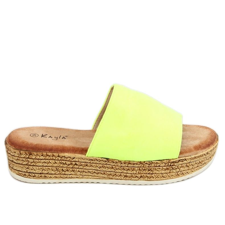 Papuci galbeni pentru femei galbeni 38846 Galben fluorescent