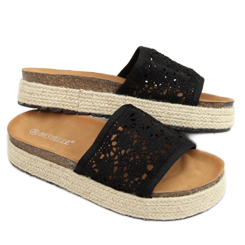 Espadrile deschise negre 20-349 Negre negru Espadrile deschise negre 20-349 Negre negru