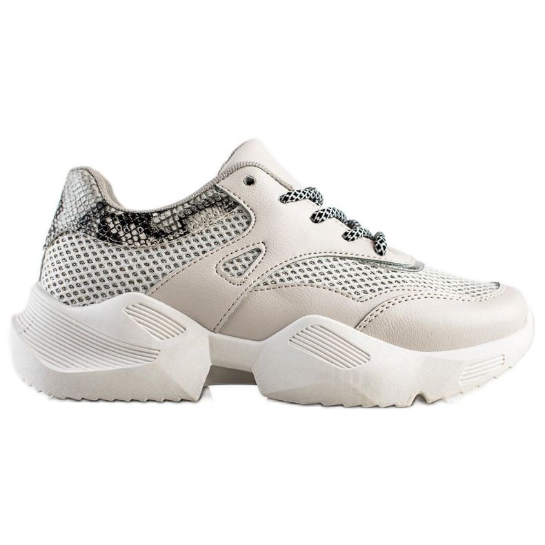 SHELOVET Adidași cu imprimeu șarpe gri bej