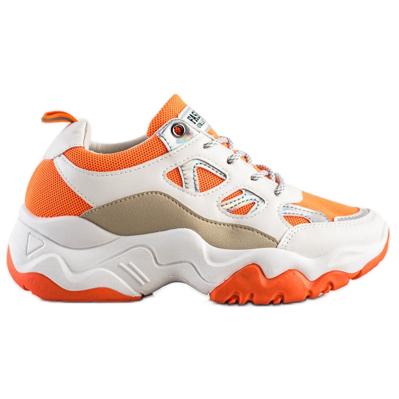 SHELOVET Adidași cu șireturi de modă alb portocale multicolor SHELOVET Adidași cu șireturi de modă alb portocale multicolor