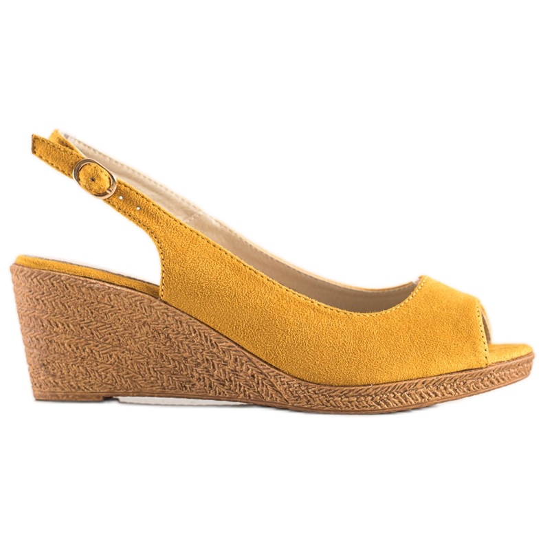 Goodin Sandale cu toc casual galben Goodin Sandale cu toc casual galben