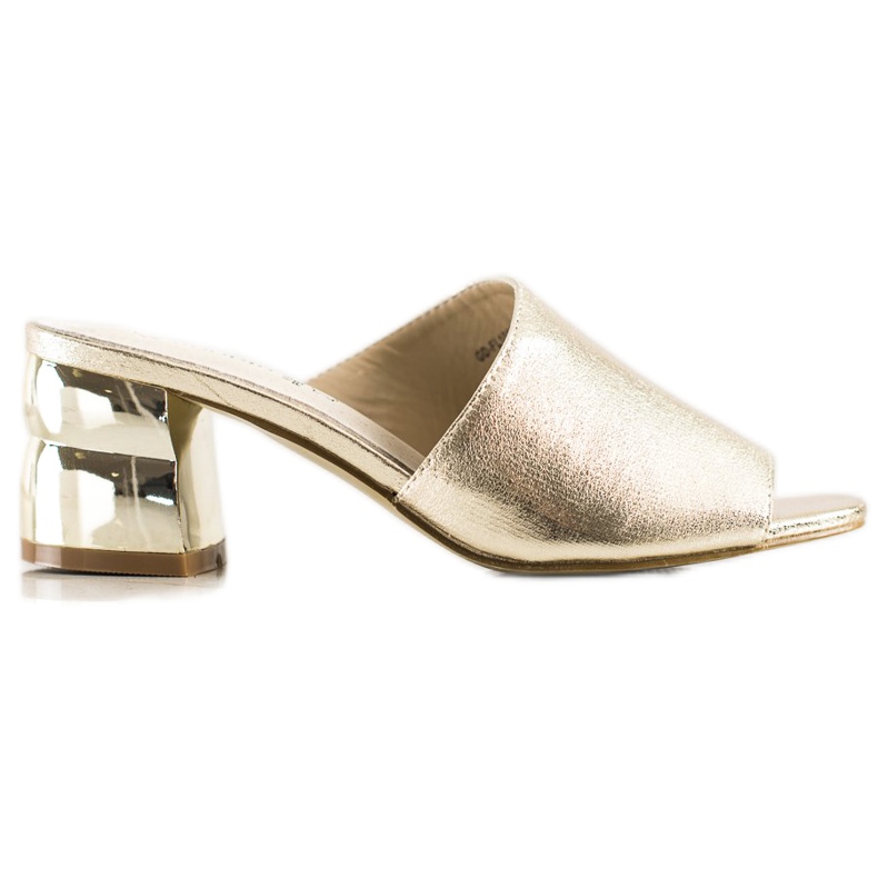 Goodin Papuci cu toc decorativ de aur