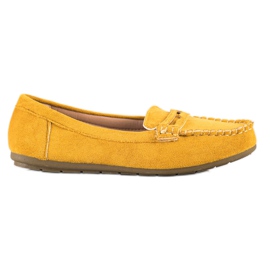 Super Me Mocasini din piele de căprioară galbenă Super Me Mocasini din piele de căprioară galbenă