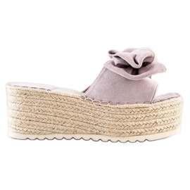 SHELOVET Papuci Pe Platforma Cu Arc violet SHELOVET Papuci Pe Platforma Cu Arc violet