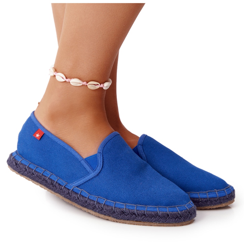Big Star DD274A136 Espadrile bleumarin pe o talpă împletită albastru marin