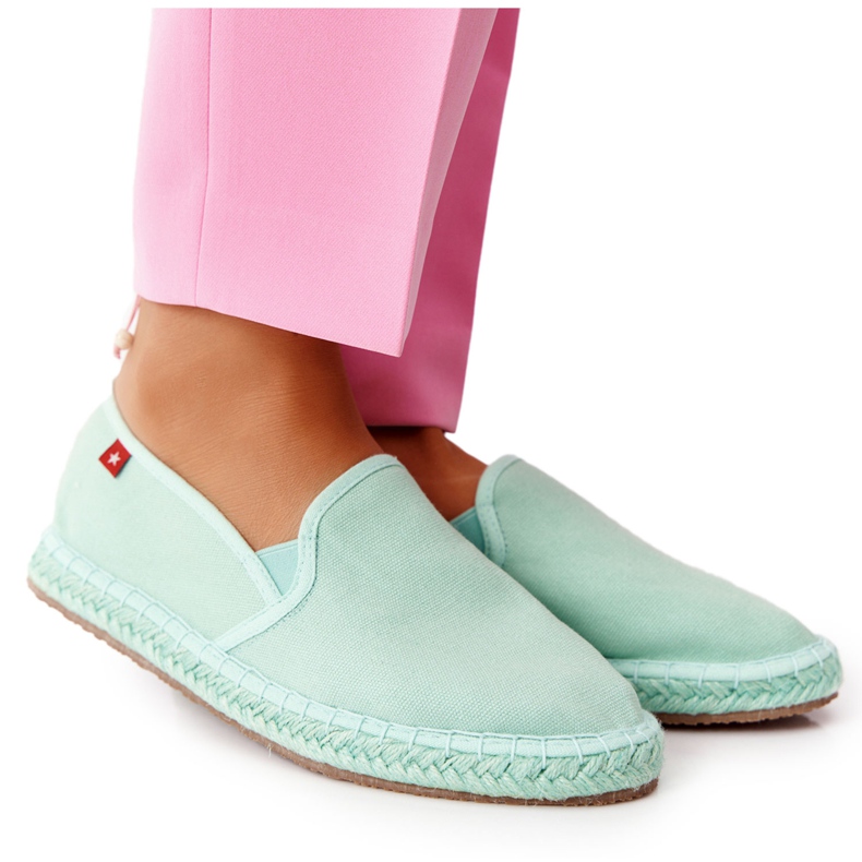 Espadrile verzi pe talpa împletită Big Star DD274A141 verde