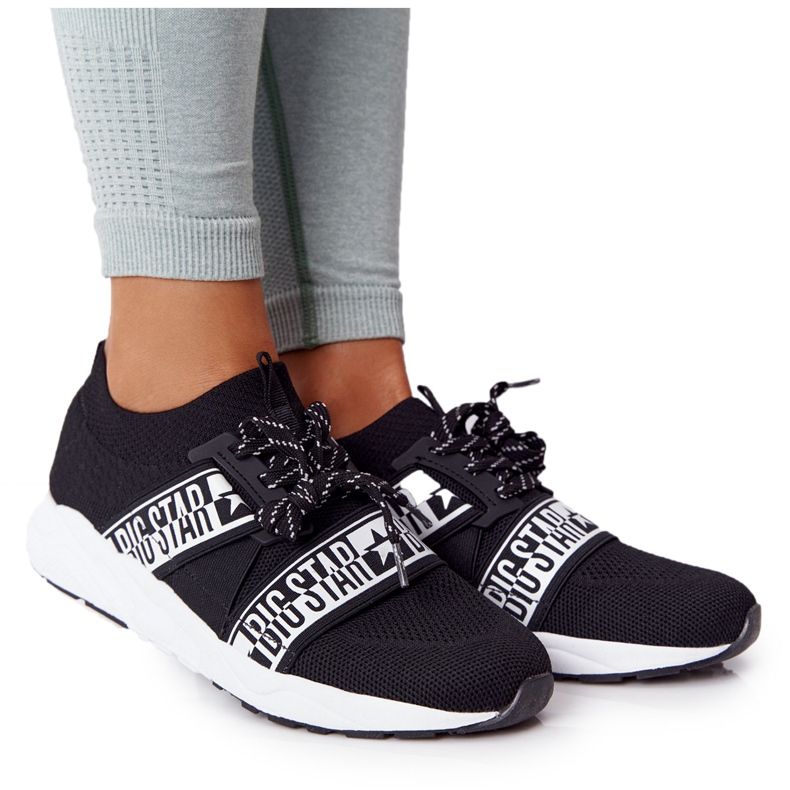 Încălțăminte sport pentru femei Memory Foam Big Star HH274359 Negru alb