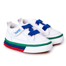 Apawwa Adidași pentru copii cu Baxter alb și bleumarin cu nervuri albastru marin albastru