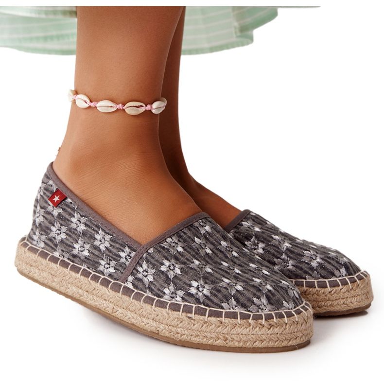 Espadrile pe o platformă împletită Big Star AA274680 Gri