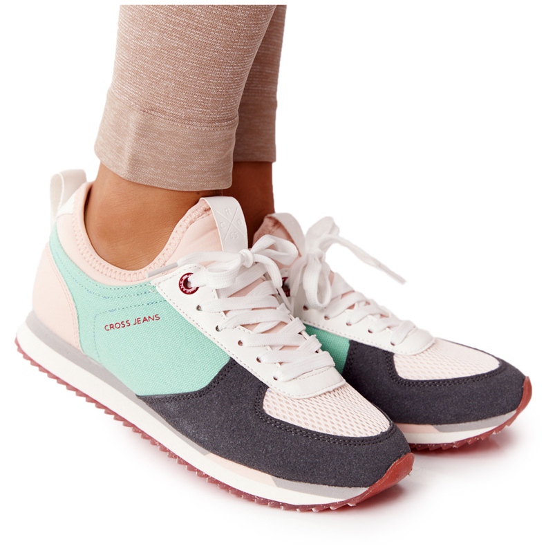 Cross Jeans Încălțăminte sport Jeans cu spumă de memorie Cross HH2R4049C Verde-roz Cross Jeans Încălțăminte sport Jeans cu spumă de memorie Cross HH2R4049C Verde-roz