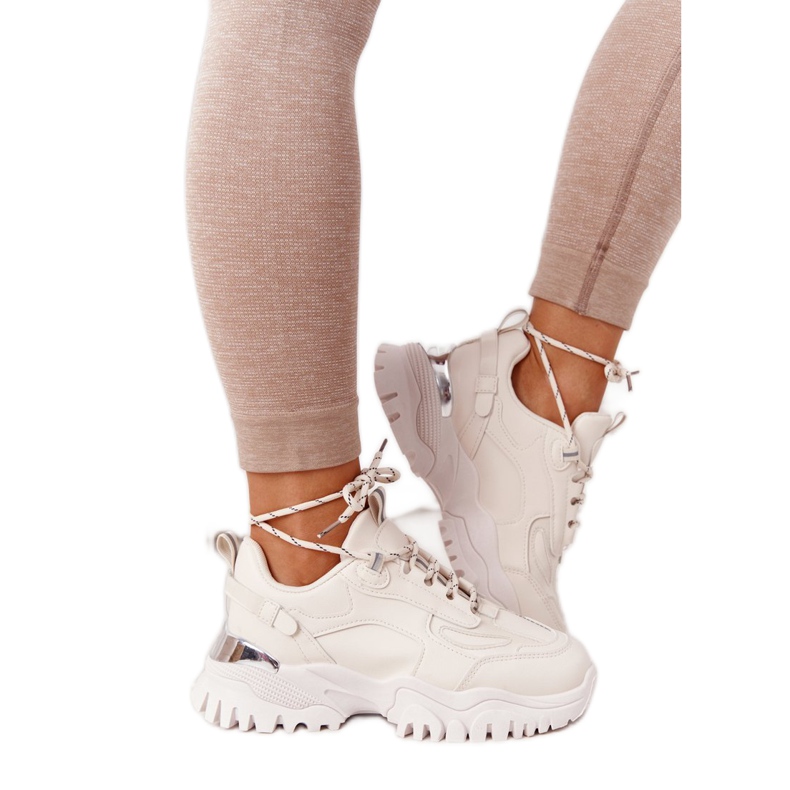 PG1 Adidași pentru femei Beige Influencer pe o talpă masivă bej