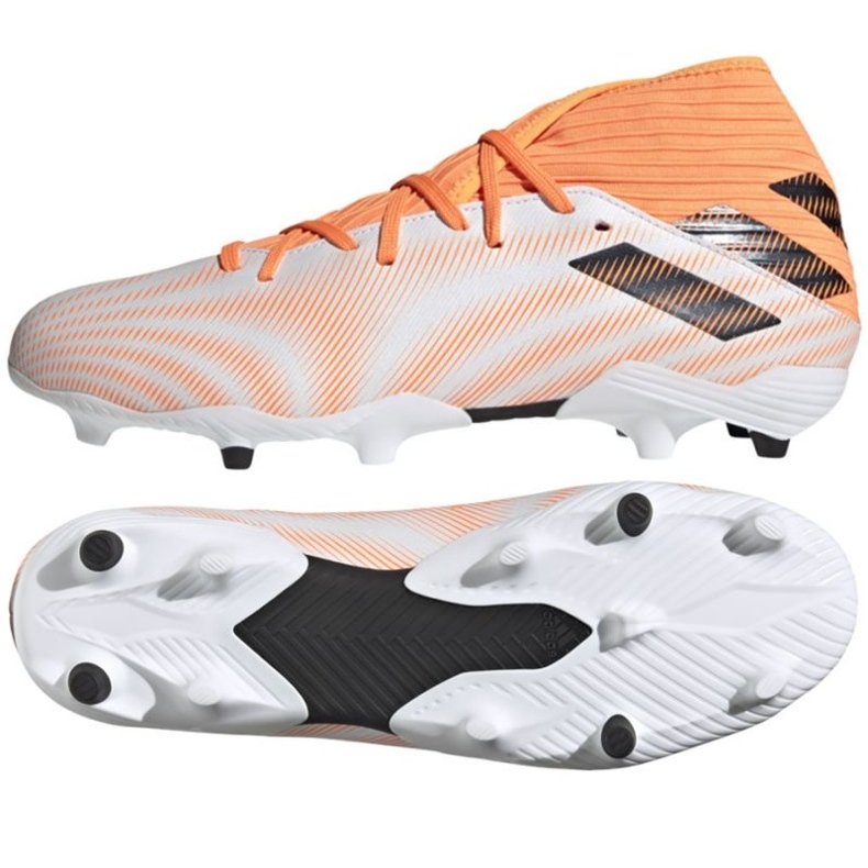 Ghete de fotbal Adidas Nemeziz.3 Fg M FW7350 portocaliu, alb alb