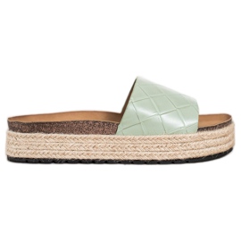 SHELOVET Papuci pe platformă verde