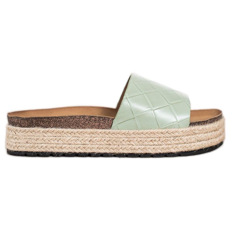 SHELOVET Papuci pe platformă verde