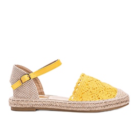 Espadrile galbene cu dantelă Baby Espadrile galbene cu dantelă Baby
