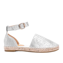 Espadrile argintii în modelul pielii de șarpe Jordan
