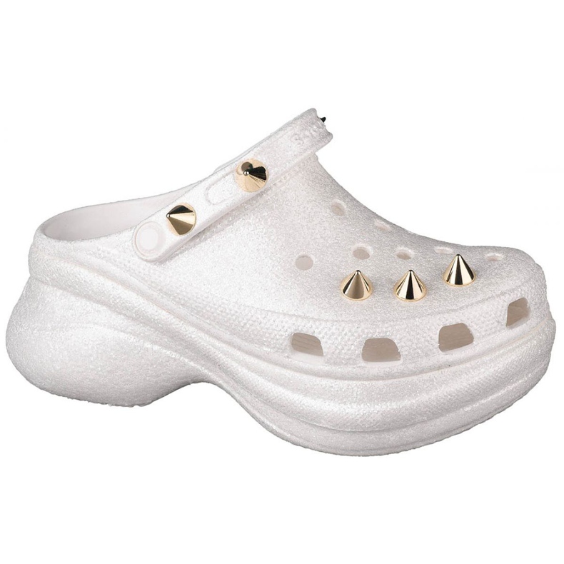 Crocs Classic Bae Glitter Stud Clog W 206783-100 alb de aur