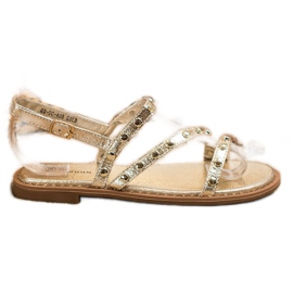 Goodin Sandale de aur cu ornamente Goodin Sandale de aur cu ornamente