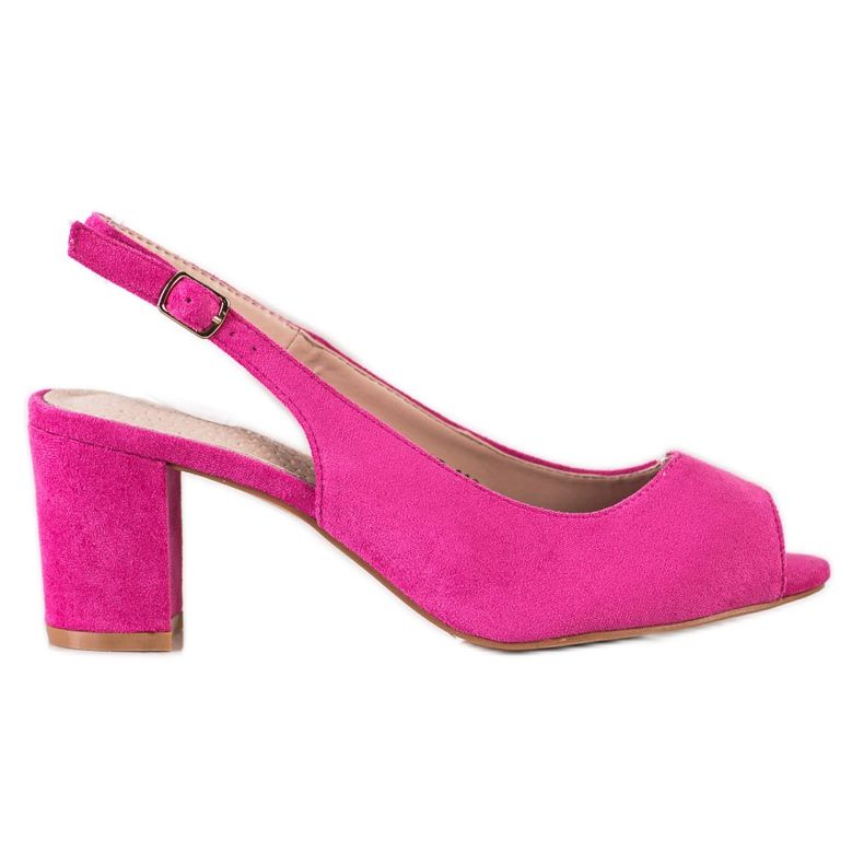Goodin Sandale din piele de căprioară pe o bară roz