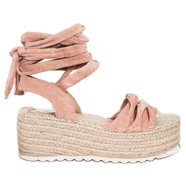 SHELOVET Sandale Espadrilles Legate roz