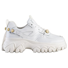 SHELOVET Adidași albi cu perle