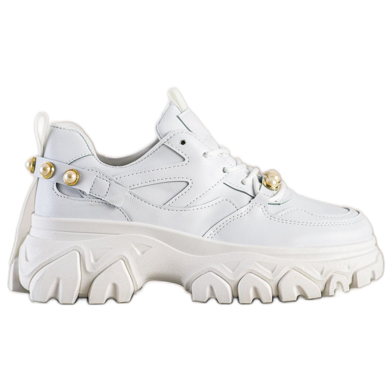 SHELOVET Adidași albi cu perle