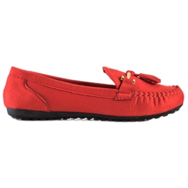 Queentina Mocasini din piele de căprioară la modă roșu Queentina Mocasini din piele de căprioară la modă roșu